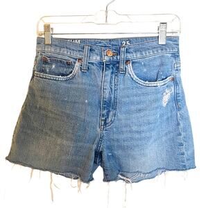 J. Crew Blue Denim Slim Distressed Cut Off Re-Imagined Jean Shorts